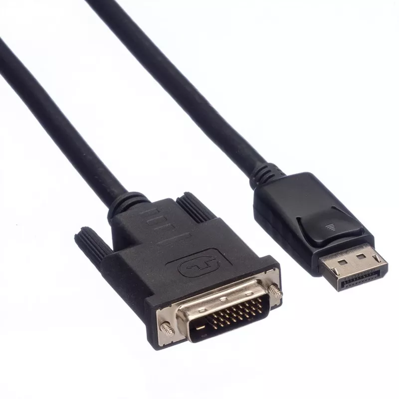 Roline - Videokaabel - DisplayPort (M) - DVI-D (M) - 2 m - Pöidlakruvid - Must