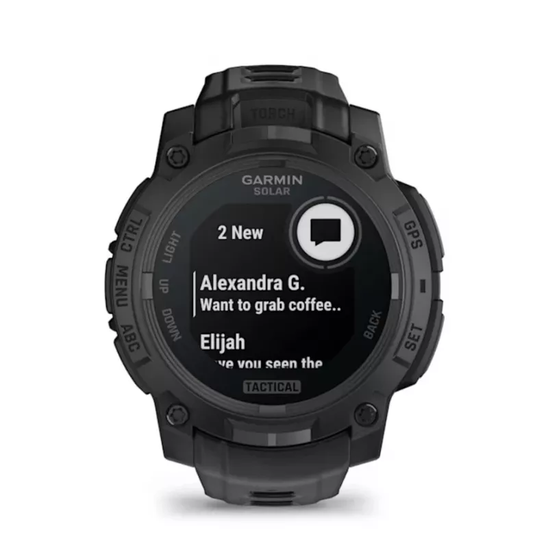 Nutikell GARMIN Instinct 3 45mm Solar Tactical Edition Must — 45mm, päikeseenergial laadimine, GPS, pulsikell