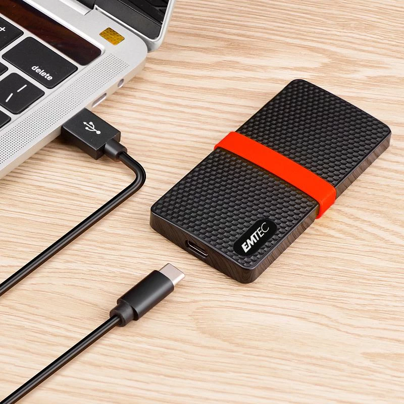 SSD Emtec 256GB USB USB-C 3.2 Gen 1 Must Punane X200