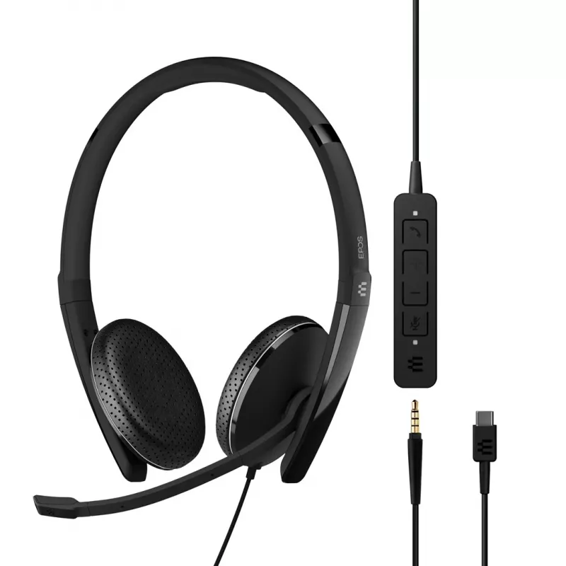EPOS ADAPT 165 USB-C II peakomplekt, juhtmega, peavõruga, kontori/kõnekeskuse jaoks, USB Type-C, must