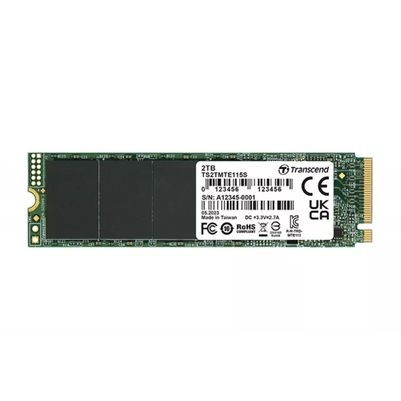 SSD-ketas Transcend 1TB M.2 PCIe Gen3 x4 NVMe TS1TMTE115S
