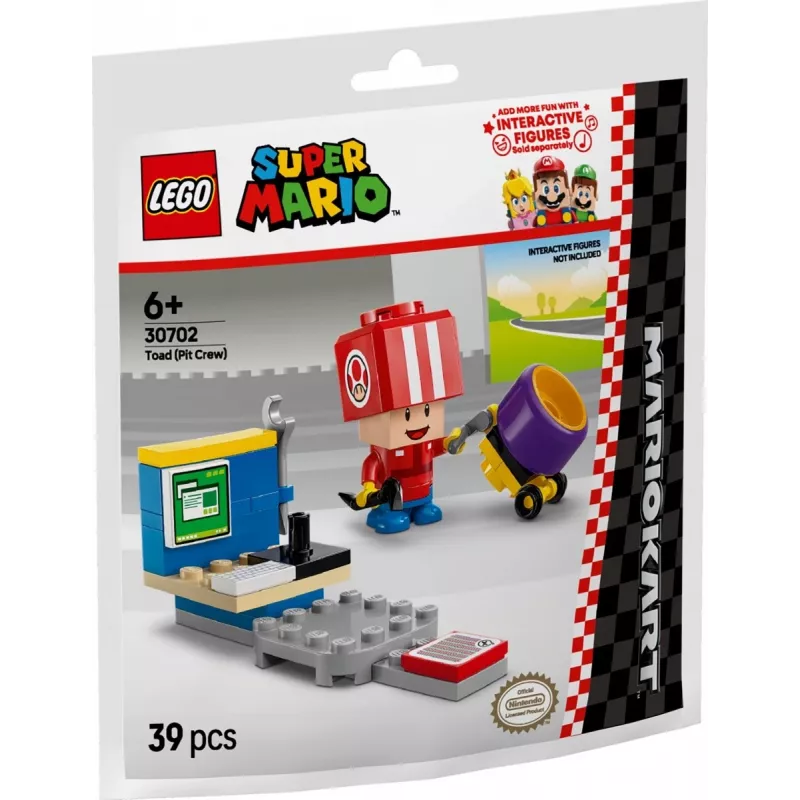 Ehitusmänguasi LEGO Mario Kart Toad Pit Crew polybag 30702 väike komplekt minifiguur tarvik