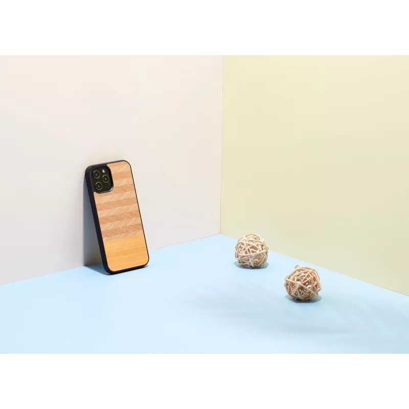Kaitseümbris Man and Wood iPhone 12 Pro Maxile — herringbone arancia must