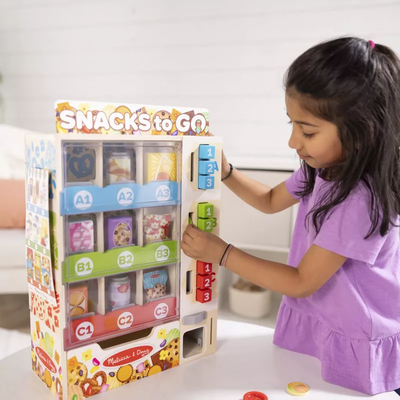 Melissa & Doug - Müügiautomaadi mängukomplekt puidust, poe mäng