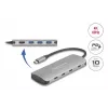 USB-C jaotur DELOCK 64323 — USB 3.2 Gen 2 USB-C host, HDMI + 2× USB-A + 2× USB-C, 10 Gbit/s, hall