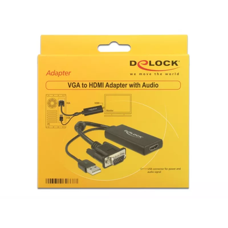 Kaabel DeLOCK 0,25m VGA+USB2.0-A/HDMI