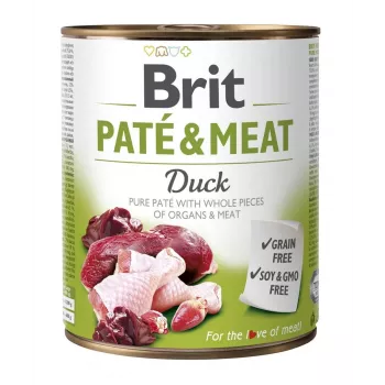 BRIT Paté & Meat with Duck - märg koeratoit - 800g