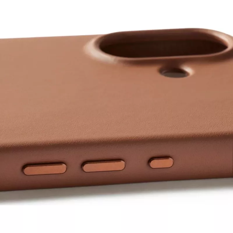 Mujjo Full Leather Case MagSafe ümbris iPhone 17-le pruun