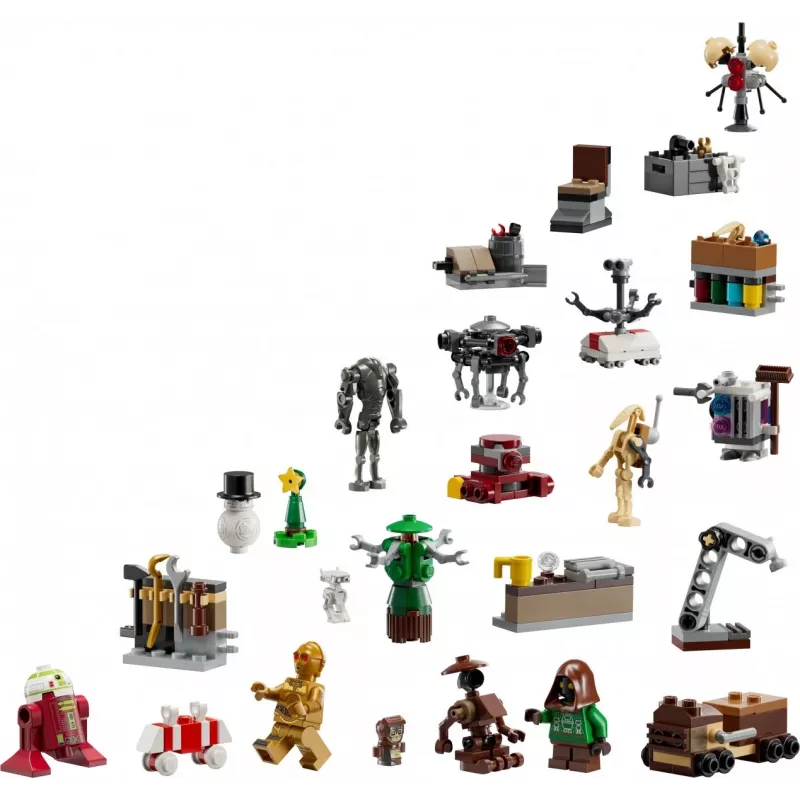 LEGO Star Warsi ehitusmänguasi 2025. aasta advendikalender — komplekt 75418, hooajalised ehitatavad minifiguurid ja mudelid