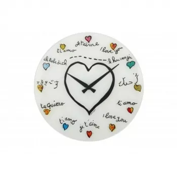 NeXtime kell 8030 Loving You, Ø43 cm, seinakell, valge/mitmevärviline