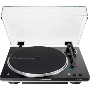 AT-LP70XBTBS, plaadimängija must/hõbedane, sisseehitatud fono eelvõimendi, Bluetooth, täisautomaatne, rihmülekanne