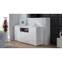 Cama Meble VIVA 150 puhvetkapp, valge / valge läikiv + Sonoma tamm