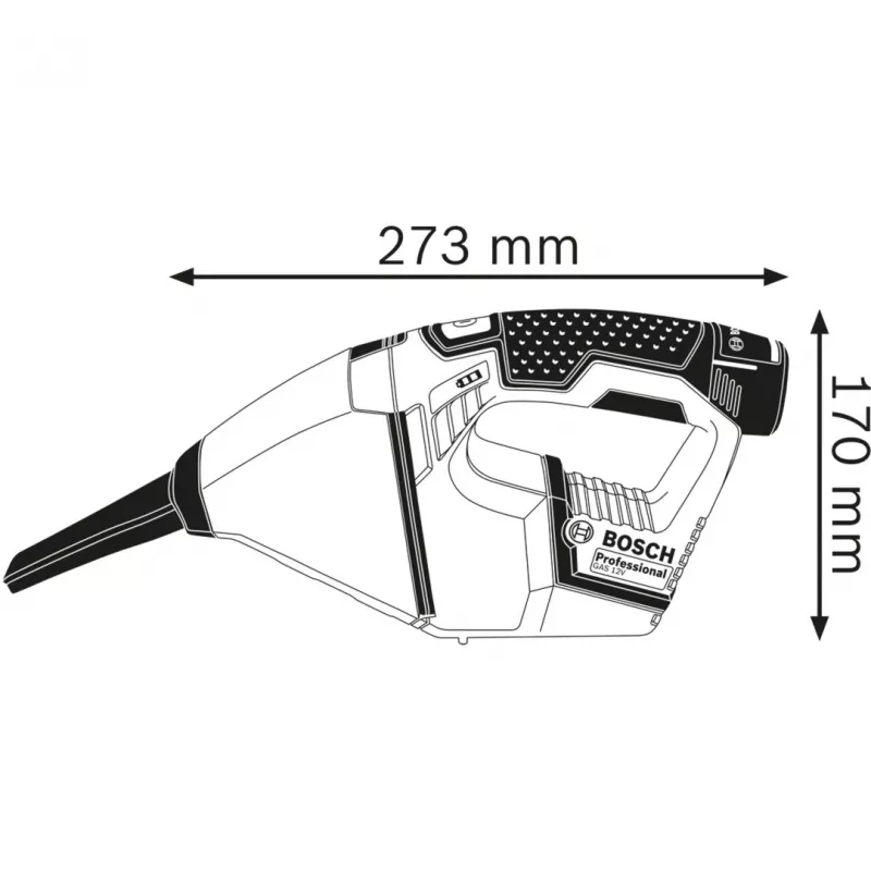 Bosch GAS 10,8 V-LI käsimudur sinine, tolmukotita