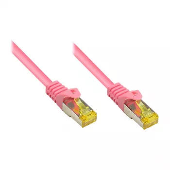 RJ45 paigalduskaabel Cat.7 toorkaabli ja riivikaitsega (RNS®), S/FTP, PiMF, halogeenivaba, 600MHz, OFC, magenta, 10m, Good Connections® (8070R-100M)