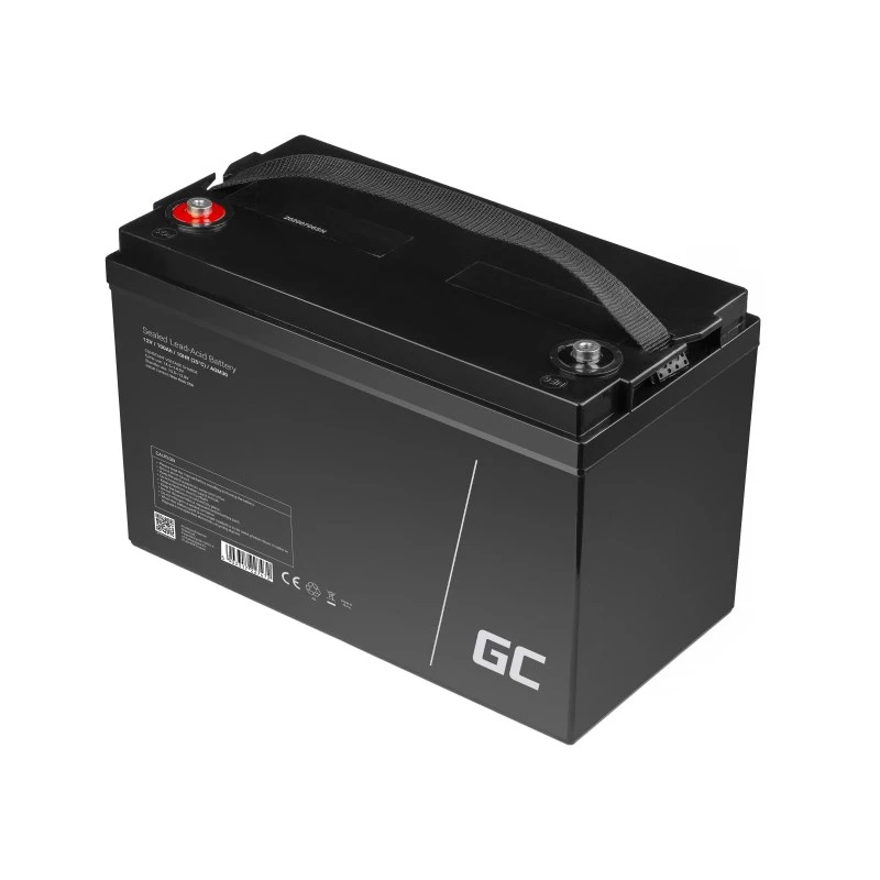 Sõiduki/Mere puhkeaku roheline Cell AGM30 12 V 100 Ah suletud pliiaku (VRLA), hooldusvaba, 171×214×330 mm