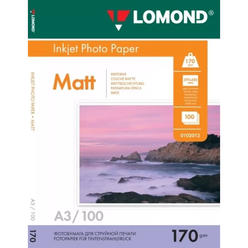 Tindiprinteri fotopaber Lomond 0102012 A3 170 g/m² kahepoolne