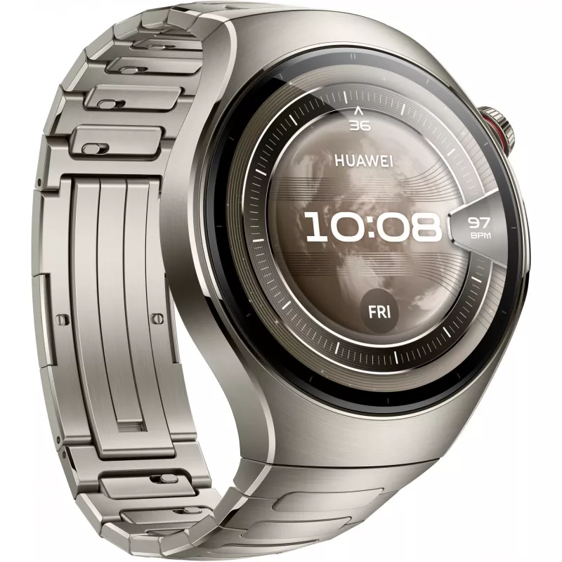 Nutikell HUAWEI WATCH 5, 1.5 tolli AMOLED, 466×466, 46 mm titaankorpus, Wi‑Fi, GPS, hõbedane