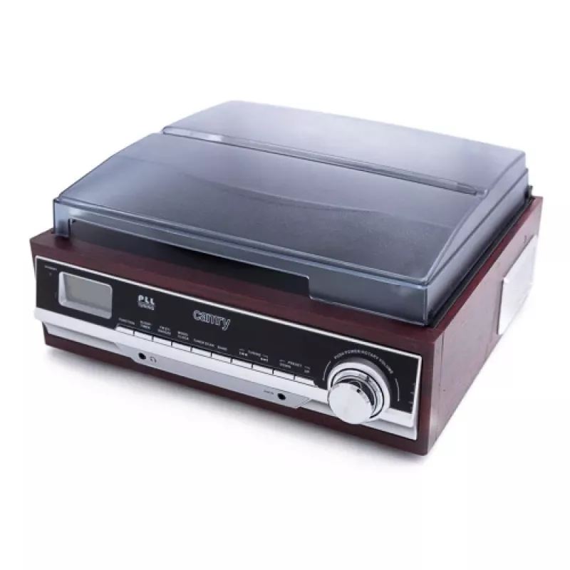 Audio turntable Camry CR 1168 — must puidust viimistlusega, 33/45 RPM, sisseehitatud kõlarid, RCA väljund