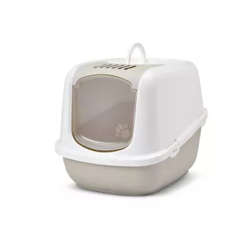 Kaetud kassiliivakast Savic Nestor Jumbo, plastik, 66,5×48,5×46,5 cm, kohvi/valge