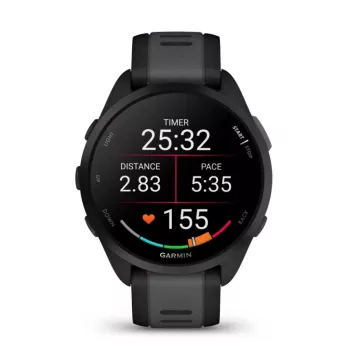 Garmin Forerunner 165 3,05 cm (1,2) AMOLED 43 mm Digitaalne 390 x 390 pikslit Puutetundlik ekraan Must GPS (satelliit)