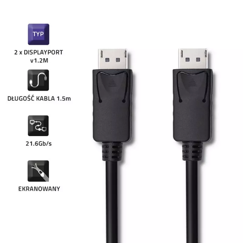 DisplayPort v1.2 isane, 4K, 1,5 m