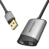 Vention USB-väline helikaart 0,15 m hall metall