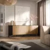 Cama meble'i MERCI kummut 200 x 40 x 74 cm — must/artisan tamm, puitlaastplaat