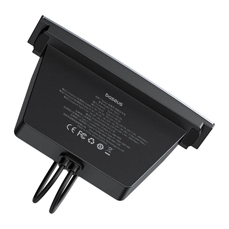 Hub Baseus T-Space USB-C–Lightning kaablitega Tesla autodele (must)