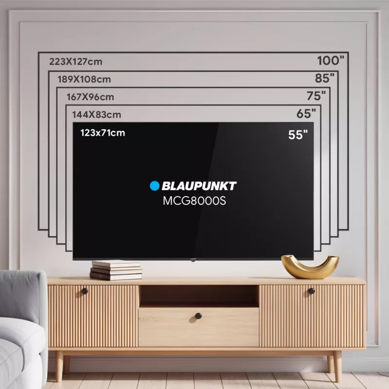 Blaupunkt Mini LED TV | 55MCG8000S | 55 | Smart TV | Google TV | Must
