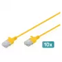 Patchkaabel DIGITUS CAT6 U-UTP õhuke, 1 m, kollane, 10 tk pakendis