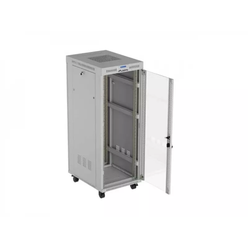 19-tolline 32U LANBERG püstikapp hall klaasukse ja LCD-ga 600×800 mm (tasapakendis)