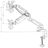 Monitor mount MACLEAN MC-860 desk mount for 27 inch (68.6 cm) screens, VESA 75x75–100x100, max load 8 kg, Must