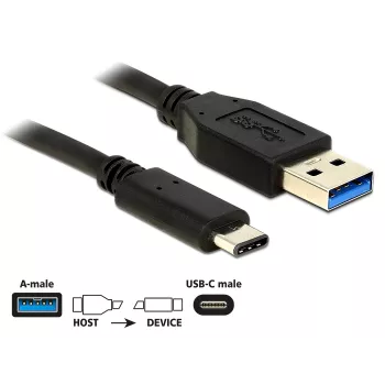 USB-kaabel DeLOCK 0.5m USB3.1-C/USB3.1-A