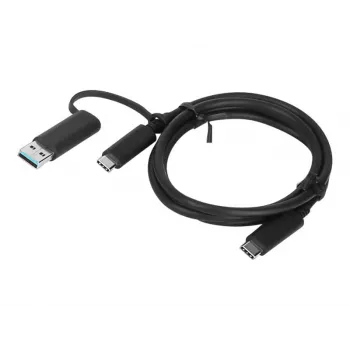 Lenovo 4X90U90618 USB-kaabel USB 3.2 Gen 1 (3.1 Gen 1) 1 m USB A/USB C USB C Must