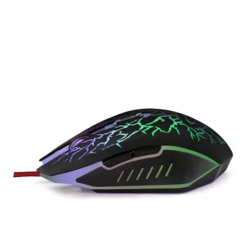 Esperanza MX211 LIGHTNING - Hiir - USB - Hiiri - Optiline - 6 nuppu - Must