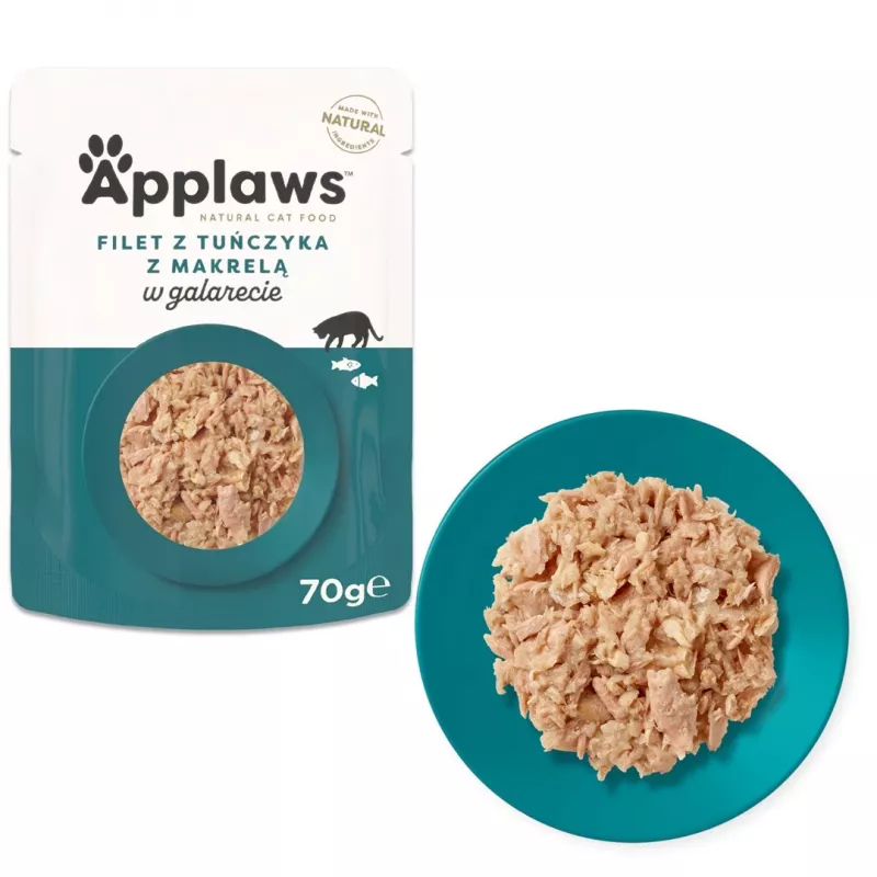 Niiske kassitoit Applaws Tuna Filee Makrelliga Tarrendis 70 g kotike, täiskasvanud kassidele, 82% niiskust, 13% valku