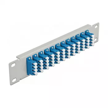 DeLOCK 10-tolline 12 pordiga LC Quad fiiberoptiline patch-paneel sinine 1U hall