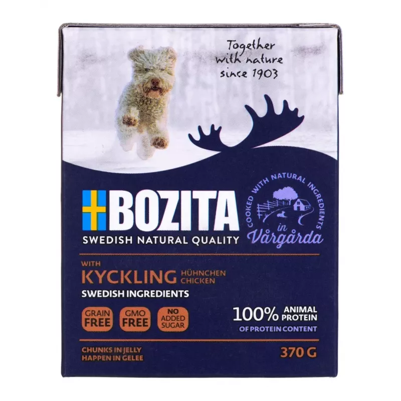 Märg koeratoit BOZITA KANAGA — Tarrendis tükid, 370 g, täiskasvanud koertele, gluteeni- ja sojavaba