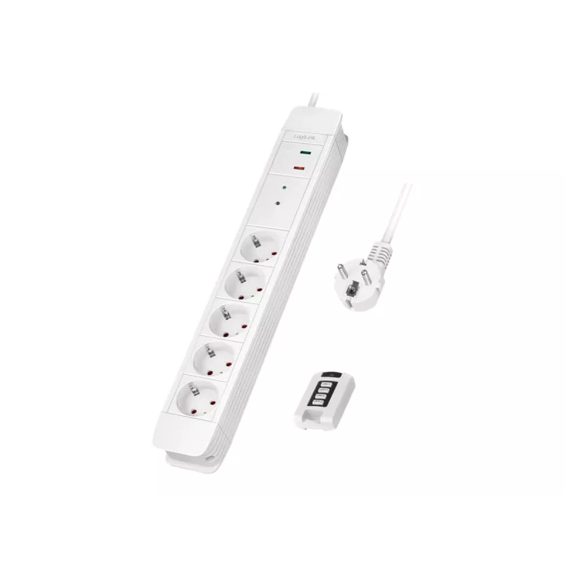 LogiLink LPS402 pikendusjuhe 1,5 m 5 vahelduvvoolupistikut siseruumidesse valge