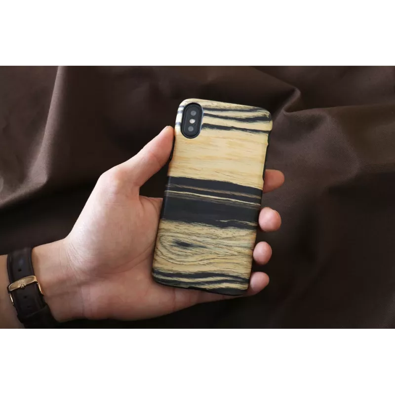 man and wood nutitelefoni ümbris iPhone X/XS jaoks — valge eebenipuu must
