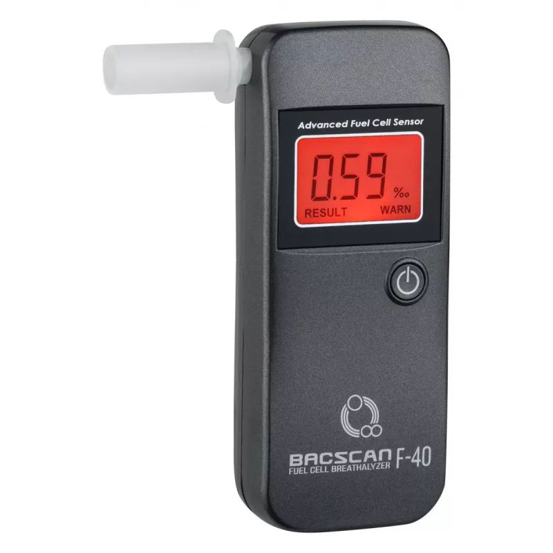 Hingamise alkoholitesti BACscan F-40, kontaktita, BAC 0–4%, 1% täpsus, 20 s soojenemine, LCD, aku AAA×2