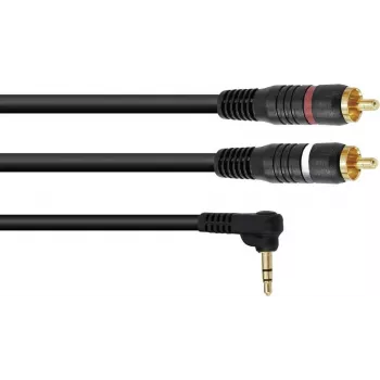 Adapterkaabel Omnitronic 3,5 mm nurga all pistik 2x RCA-le, 3 m pikkus, mudel 30225012