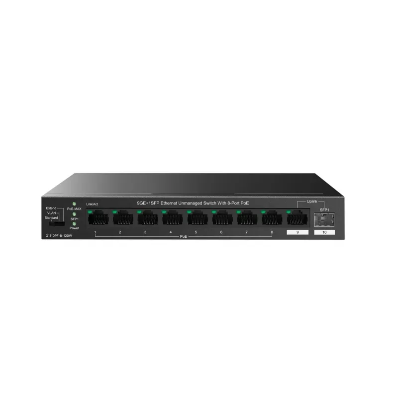 Haldamata võrgulüliti Tenda TEG1110PF-8-120W Gigabit Ethernet PoE 9 porti