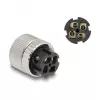 DeLOCK M12 pistik A-kodeeringuga 4 kontaktiga emane 90° nurga all metallist