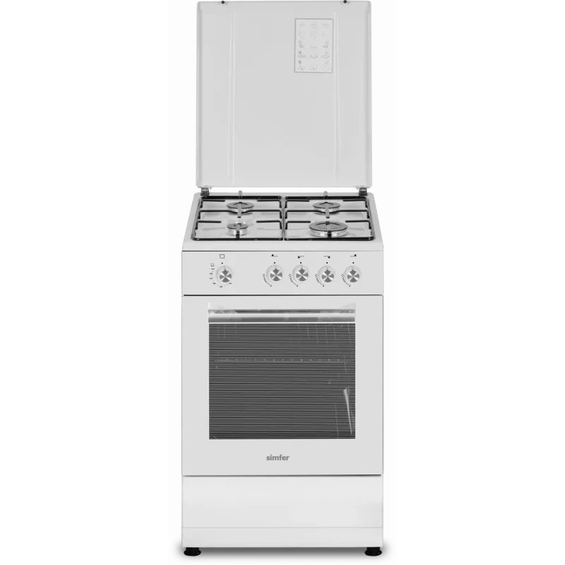 Simfer Cooker 4401SGRBB Hob type Gas Oven type Gas Valge Width 50 cm 49 L Depth 55 cm