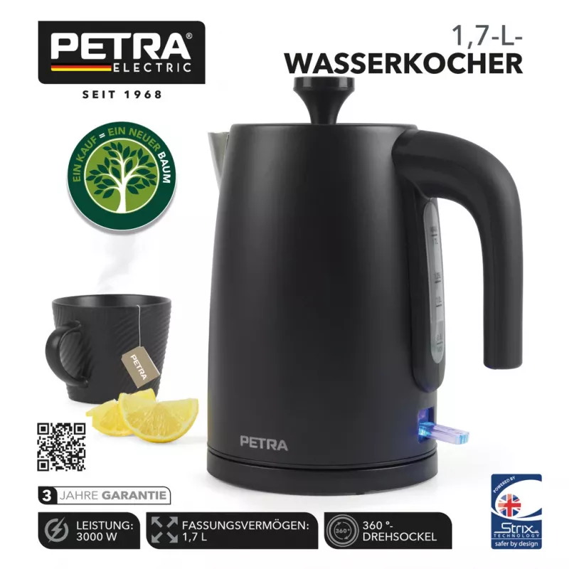 Elektriline veekeetja Petra 1.7L 3KW matt must