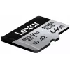 MicroSD-mälukaart Lexar 64 GB UHS-I Klass 3 SILVER PLUS