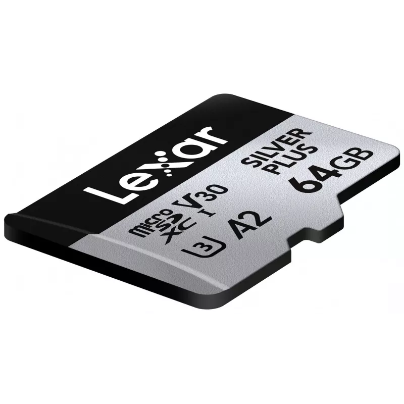 MicroSD-mälukaart Lexar 64 GB UHS-I Klass 3 SILVER PLUS