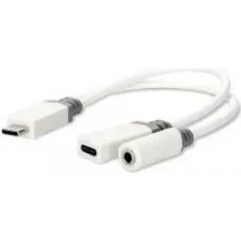 Nedis USB-C™ adapter | USB 2.0 | USB-C™ pistik USB-C™ pesa / 3,5 mm pesa | 0,10 m | Ümmargune | Kullatud | PVC | Valge | Karp