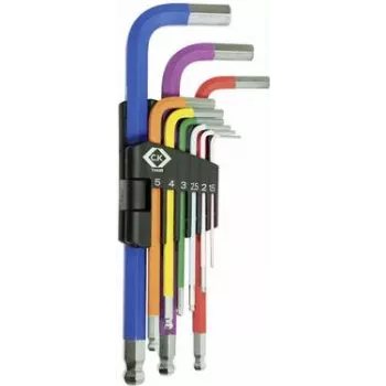 Kuuskantvõtmete komplekt c.k tools T4449 — meetriline 1,5 mm, 2 mm, 2,5 mm, 3 mm, 4 mm